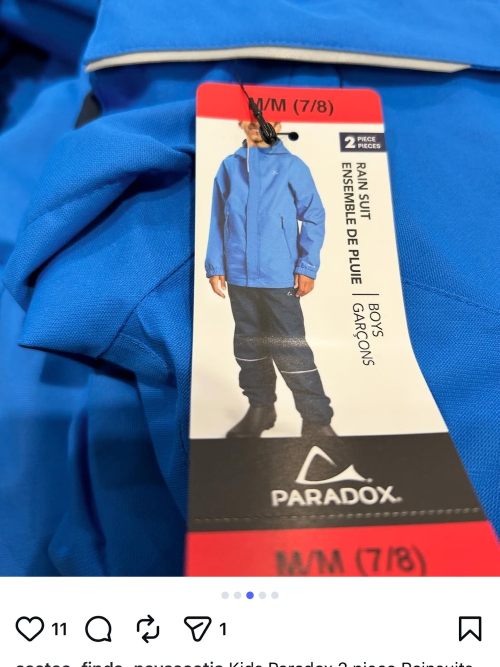 Paradox Kids Bright Blue Hooded Waterproof Raincoat